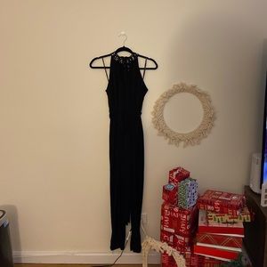 Vince Camino Jeweled Halter Jumpsuit